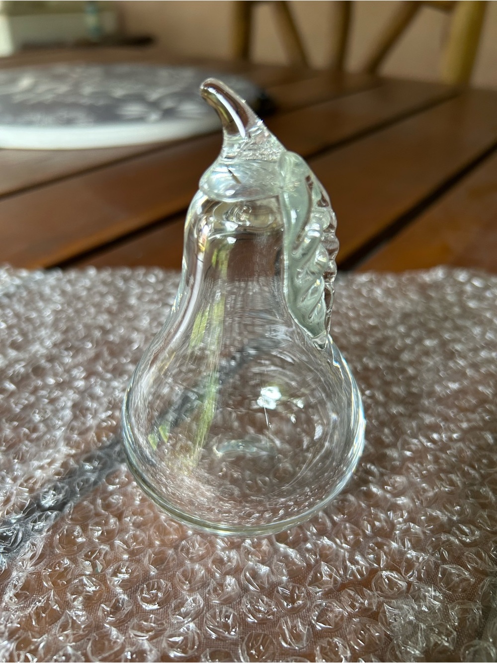 Clear Glass Pear Decorative Accent - Elegant Home Dining Accent